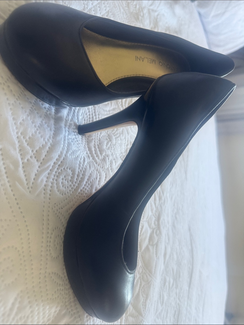 ANTONIO MELANI Black Platform Stiletto Pumps
